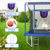 New Yc 8Ft By 12Ft Rectangular Trampoline With Basketball Board, Ball Inflater And Ladd Astm Standard Tested And Cpc Certified - Blue - Image 5