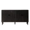 Modern Sideboard Cabinet With Decorative Nailhead Accents, Stylish Storage Solution For Dining, Living Rooms - Black - Image 5