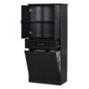Stylish Bathroom Storage Cabinet With 2 Laundry Baskets And Drawer - Black - Image 14