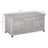 Outsunny - 75 Gallon Wooden Deck Box, Outdoor Storage Container With Aerating Gap & Weather-Fighting Finish - Gray - Image 7