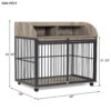 44'' Heavy Duty Large Dog Crate Furniture For Large Medium Dog With Lockable Wheels, Wooden Dog Crate Dog Kennel, End Table Crate With Double Layer Storage - Gray - Image 16