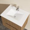24" Wall Mount Bathroom Vanity Cabinet With - White Basin Sink Combo Floating - Walnut - Image 6