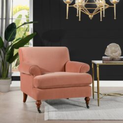 Alana Lawson - Accent Arm Chair Casters - Peach Orange