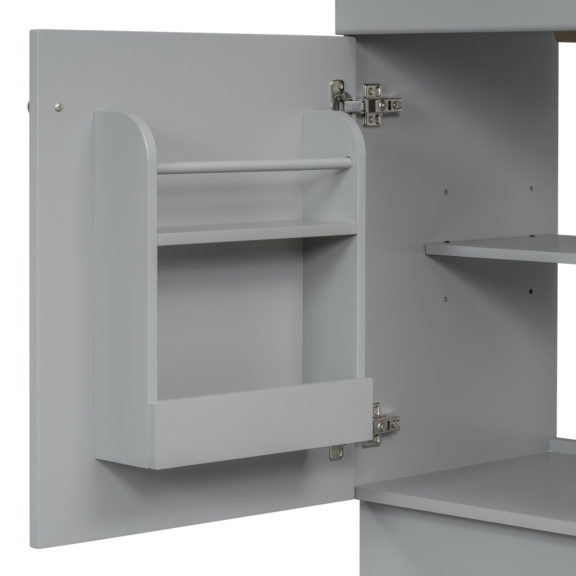 Bathroom Vanity With Sink, Vanity Cabinet With Door Shelf And Adjustable Shelf - Gray - Image 20