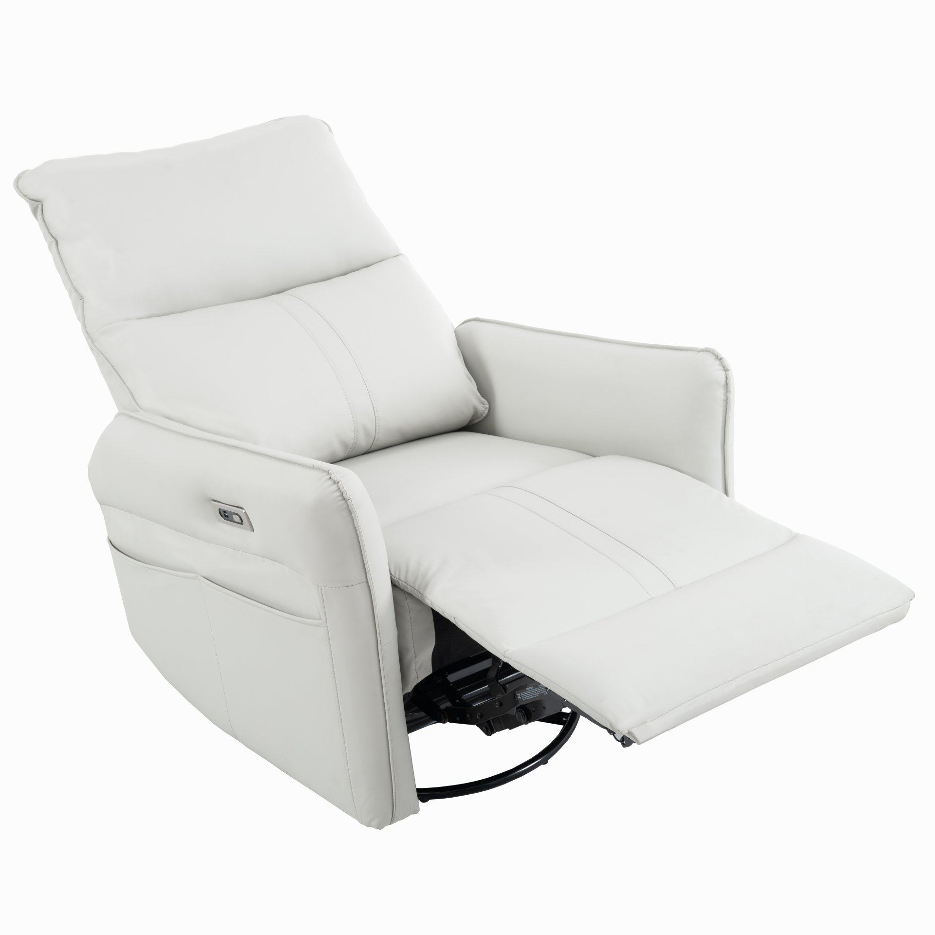 29.92" 270 Power Swivel Rocker Recliner Chair, Electric Glider Reclining Sofa With USB Ports, Power Swivel Glider, Rocking Chair Nursery Recliners For Living Room Bedroom - Light Gray - Image 17