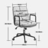 Office Chair, Mid Back Home Office Desk Task Chair With Wheels And Arms Ergonomic Computer Rolling Swivel Chair With Padded Armrest - Black - Image 7