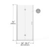Bifold - Frameless Glass Shower Door With Pivot Swing Panel - Chrome - Image 3