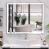 LED Bathroom Vanity Mirror Wall Mounted Adjustable White / Warm / Natural Lights Anti-Fog Touch Switch With Memory Modern Smart Large Bathroom Mirrors - Silver - Image 8