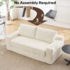 Convertible Loveseat Sofa Bed With Memory Foam & Steel Frame - Beige - Image 4