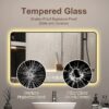 Modern Aluminum Frame Wall Mirror With Rounded Corners, Temperature Display, Tri Color Light, Defogging - Black - Image 10