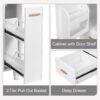 Solid Wood And 24" Bathroom Vanity With Sink, Deep Drawer, Door Shelf, 2 Tier Basket - White - Image 8