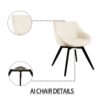 Modern Round Dining Table Set With 2 Chairs Metal Legs, 2 - 4 Person Capacity - Beige / Black - Image 15