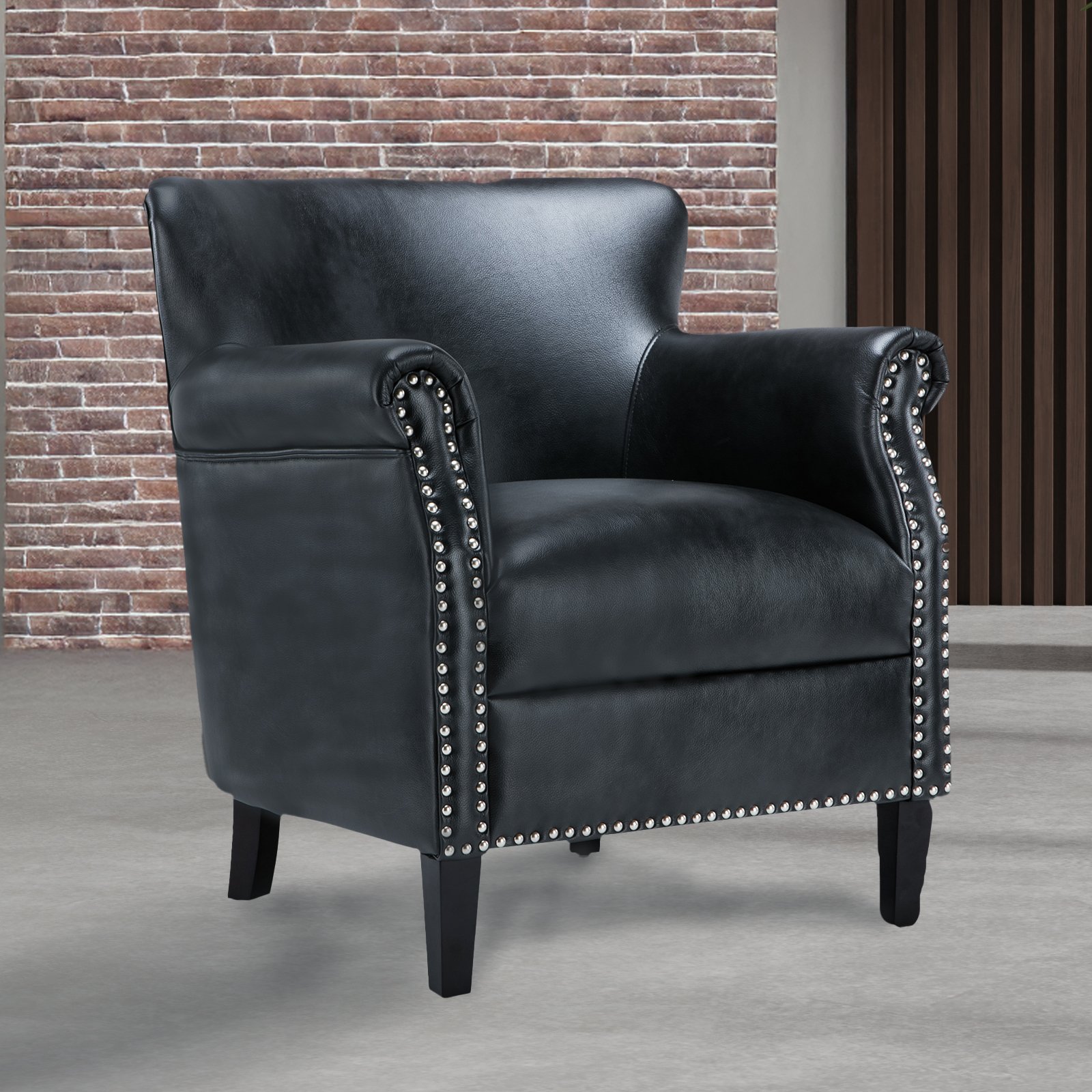 Hadley - Club Chair With Upholstery - Charcoal - Image 2