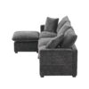 Modern, Modular Sofa, 4 Seat Chenille Sectional Couch Set With 2 Pillows Included, Freely Combinable Indoor Funiture - Black / Gray - Image 5