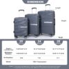 Hardshell Suitcase Double Spinner Wheels Pp Luggage Sets Lightweight Durable Suitcase With Tsa Lock, 3 Piece Set (20/24/28) - Gray - Image 3