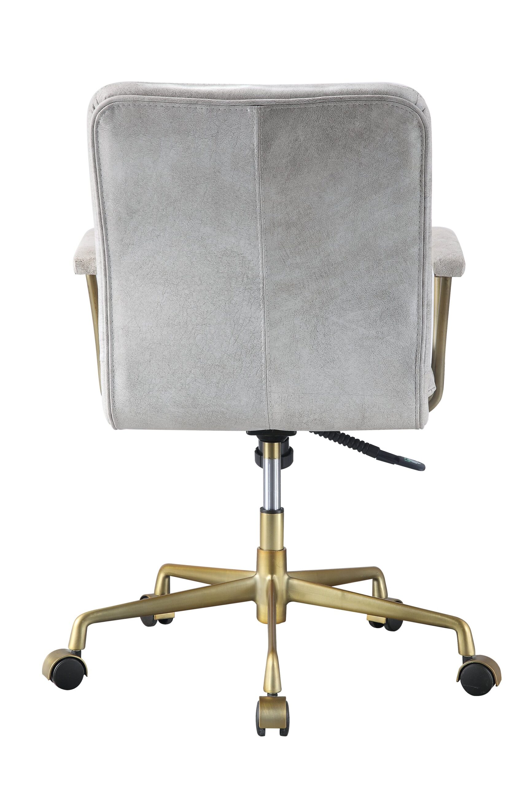 Damir - Vintage Top Grain Leather Office Chair - Antique White / Vintage - Image 5
