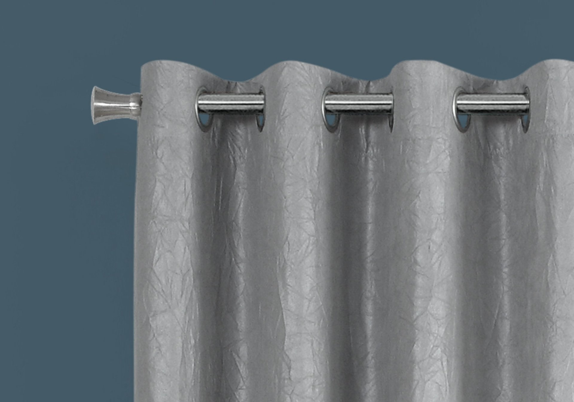 2 Pieces Set, Curtain Panel, Room Darkening, Grommet, Versatile Use - Silver - Image 2