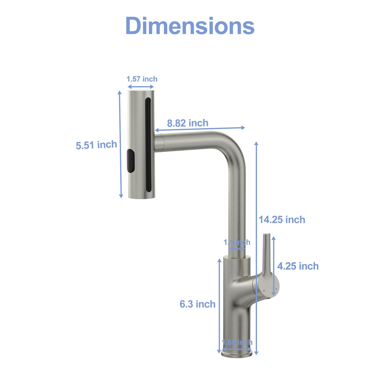 30" Single Bowl Drop In Kitchen Sink With Pull Out Faucet And Soap Dispenser - Brushed Nickel - Image 19
