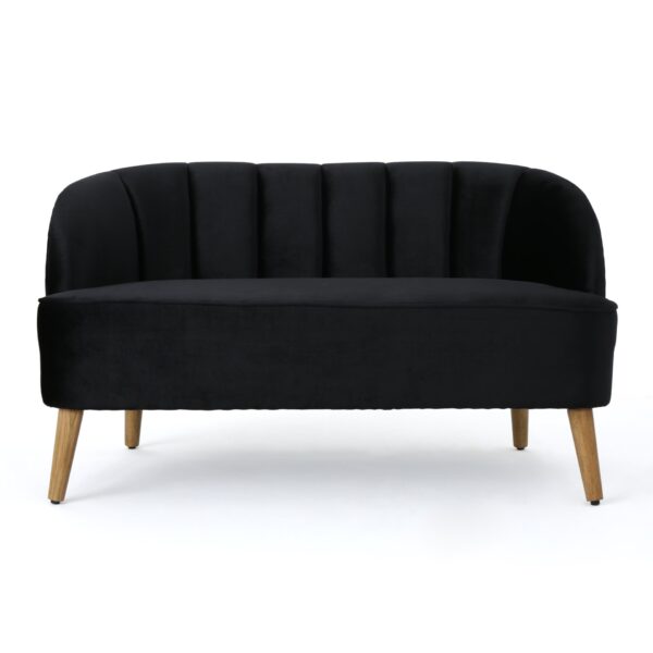 Modern Classic Shell Backed Loveseat - Black