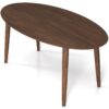 Ada - Mid-Century Modern Style Oval Dining Table - Brown - Image 6