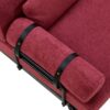 Modern Loveseat Sofa 59" Sofa Couch 2 Seater With USB Ports, Unique Cylindrical Armrests - Red - Image 16