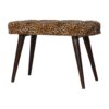Leopard Print Deep Button Bench - Walnut - Image 4