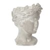 Greek Style Cement Head Planter Indoor Outdoor Home Garden Decor - Gray - Image 2