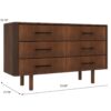 Logan - Mid-Century Modern Dresser With 6 Drawers - Brown - Image 13