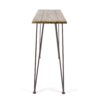 Outdoor Bar Table With Wood Tabletop And Iron Hairpin Legs - Black / Teak - Image 6