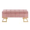 Midas - Contemporary / Glam Storage Bench - Gold / Pink - Image 5