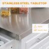 Homcom - Rolling Kitchen Island With Storage, Portable Kitchen Cart With Stainless Steel Top, 2 Drawers, Spice, Knife And Towel Rack And Cabinets - White - Image 5