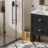 Bathroom Vanity Cabinet With Ceramic Sink Combo Set, Frame Modern Bathroom Storage Cabinet With 2 Drawers - Black - Image 25