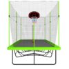 10Ft By 17Ft Rectangule Trampoline With Powder-Coated Galvanized Steel Tubes With Basketball Hoop System Advanced Ladder - Green - Image 6