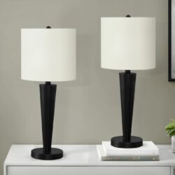 Lighting, Table Lamp, USB Port Included, Contemporary (Set of 2) - Black