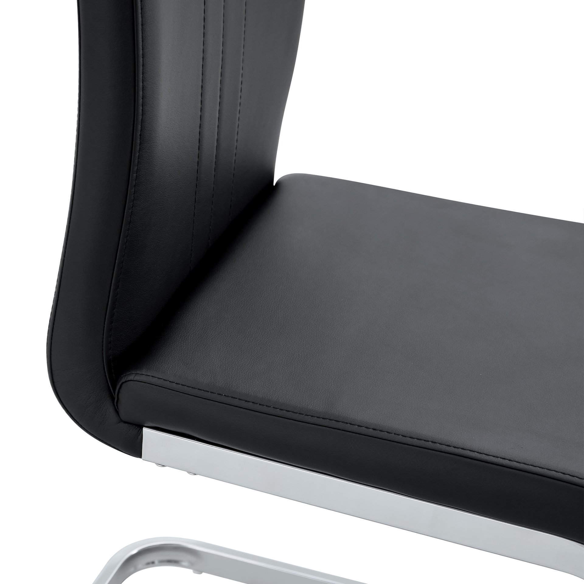 (Set of 4) Material Bow Shaped Chairs Perfectly Integrated Into Industrial And Modern Home Design - Black - Image 13