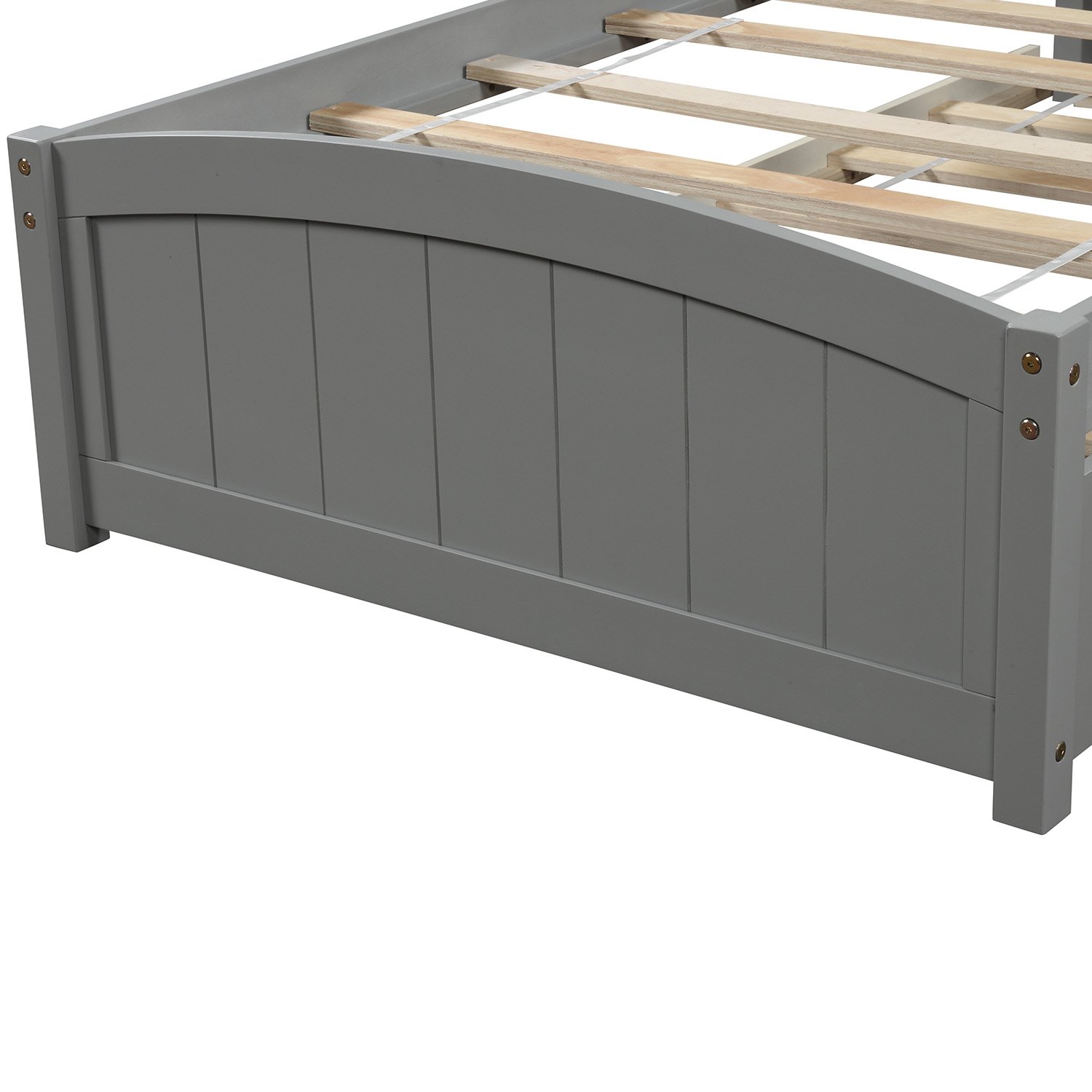Twin Size, Platform Bed With Trundle - Gray - Image 8
