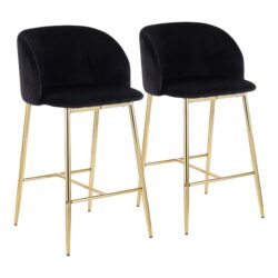 Fran - Contemporary Counter Stool (Set of 2) - Gold / Black