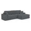 Modern Minimalist L Shape Modular Sectional Sofa With Compressed Corduroy Upholstery - Gray - Image 16