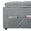 Modern Convertible Sleeper Sofa Bed With Pull Out Queen Design, Side Storage & Thick Cushions Chenille Loveseat For Living Room Or Bedroom 3 In 1 Function - Gray - Image 12