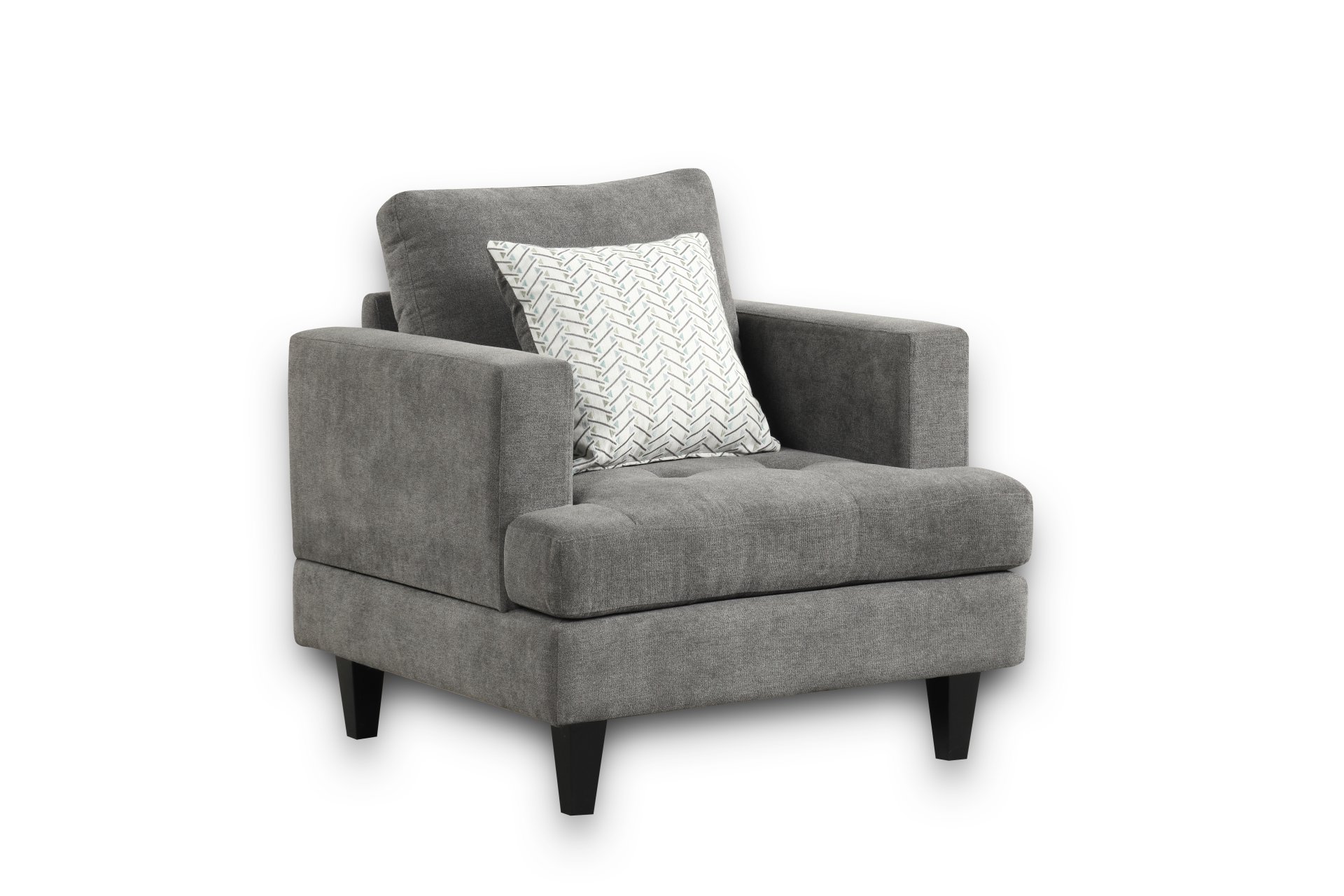 Callaway - Chenille Chair With Throw Pillow - Gray - Image 2