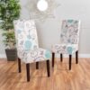Contemporary Dining Chair Set With Rubberwood Legs - White / Blue - Image 4