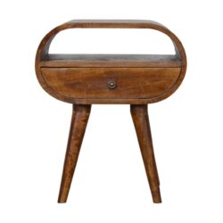 Circular Open Bedside Table - Chestnut