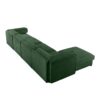 Modular Sectional Sofa With Storage Cylindrical Backrest And Armrests Deep Comfortable Seating Chenille 4 Seat L Shaped Sofa - Green - Image 22