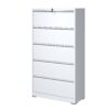 Modern 5 Drawer Steel Lateral File Cabinet With Lock, Metal Filing Cabinet For Home And Office - Gunmetal Black - Image 4