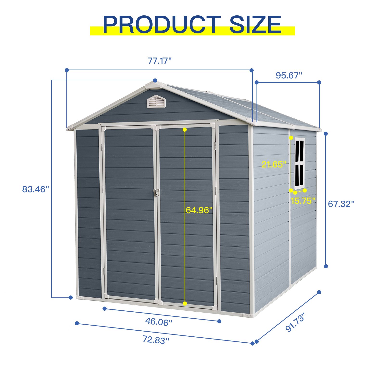 6X8Ft Resin Outdoor Storage Shed Kit-Perfect To Store Patio Furniture - Gray - Image 9