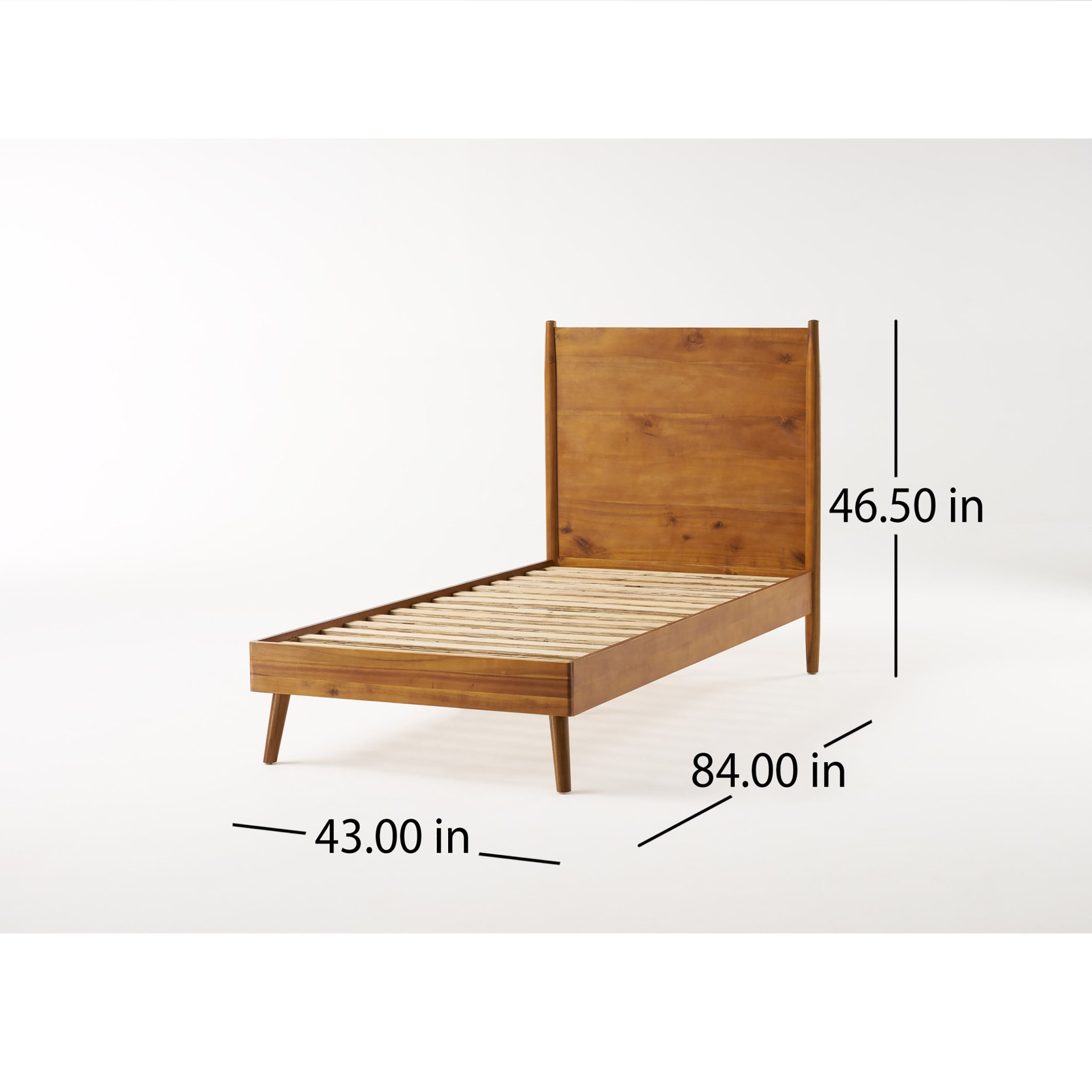 Okioki - Mid Century Stained Solid Bed Twin Long - Natural - Image 3