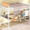 Full Loft Bed With Desk And Grid - White - Image 13