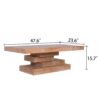 Modern Rustic Coffee Table, Rectangular Center Table For Living Room - Natural Wood Wash / Rustic - Image 3