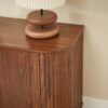Contemporary Sideboard Storage Cabinet TV Stand With Wave Pattern - Walnut - Image 10