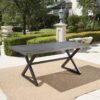 Rolando - Outdoor Aluminum Dining Table With Steel Frame - Gray / Black - Image 4
